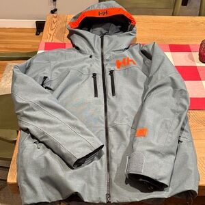 Helly Hansen XL Men's Gray and Orange Ski Jacket